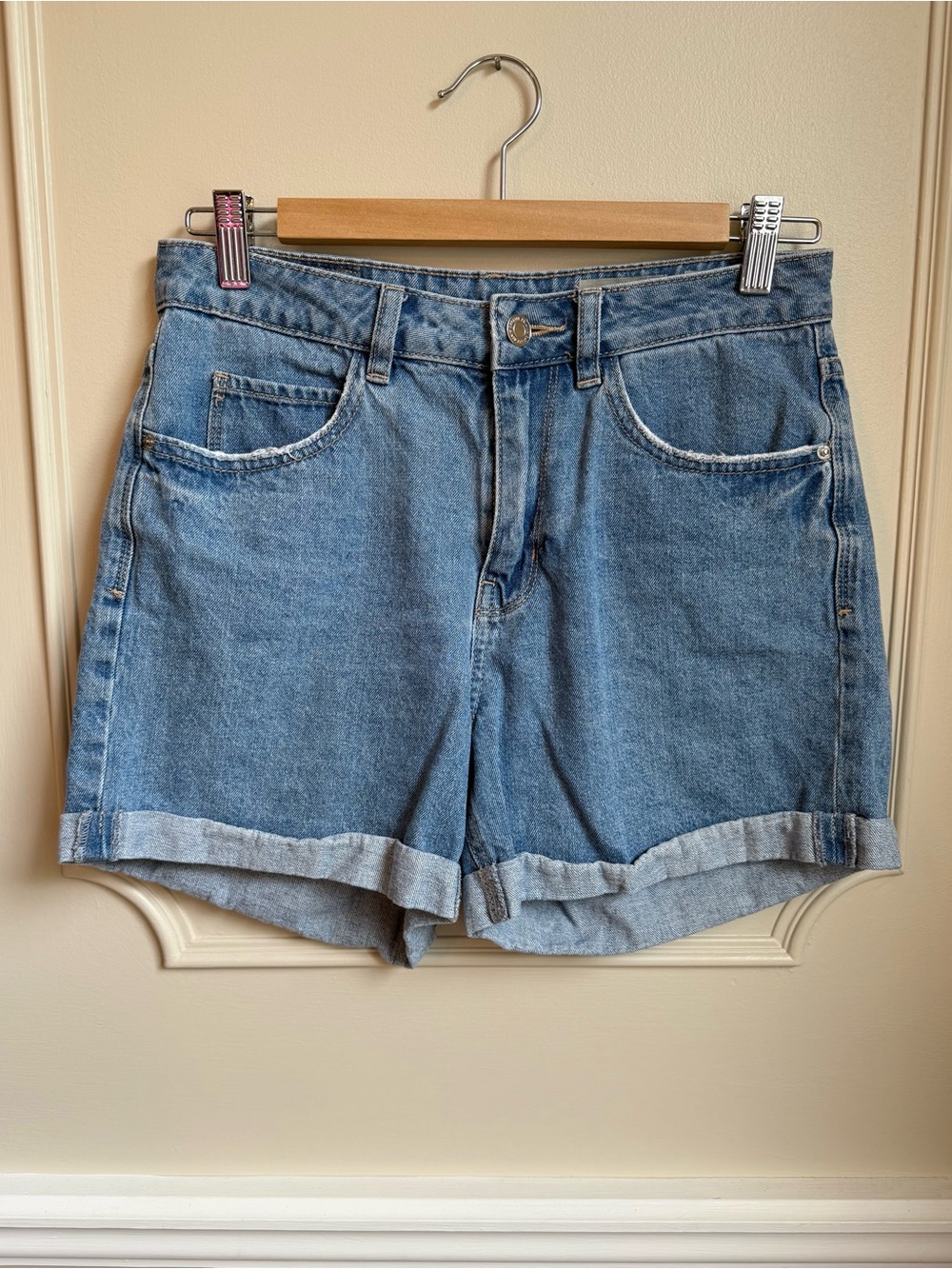 Vero Moda Blue Denim Mom Shorts